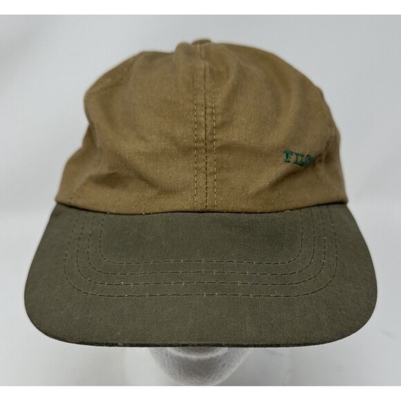 Filson Tin Cloth Hat Cap Leather Strap OSFA Tan Olive Green Outdoor READ